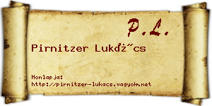 Pirnitzer Lukács névjegykártya